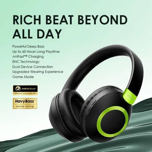 BoomPop 2S ENC Bluetooth Over-Ear Wireless Headphones - Black