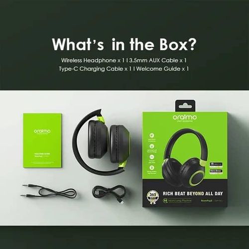 BoomPop 2S ENC Bluetooth Over-Ear Wireless Headphones - Black