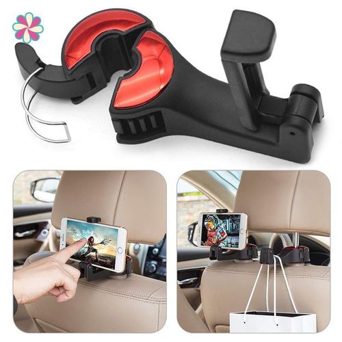 2 in 1 Car Headrest Hidden Hook,2023 New 2 in 1 Car Seat Hooks with Phone Holder,Universal 360&deg;Rotation Headrest Hooks Purse Holder for Car, Bag, Groceries (2PCS)