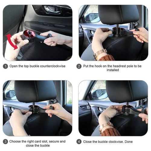 2 in 1 Car Headrest Hidden Hook,2023 New 2 in 1 Car Seat Hooks with Phone Holder,Universal 360°Rotation Headrest Hooks Purse Holder for Car, Bag, Groceries (2PCS)