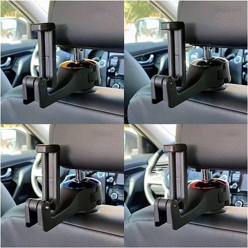 2 in 1 Car Headrest Hidden Hook,2023 New 2 in 1 Car Seat Hooks with Phone Holder,Universal 360°Rotation Headrest Hooks Purse Holder for Car, Bag, Groceries (2PCS)