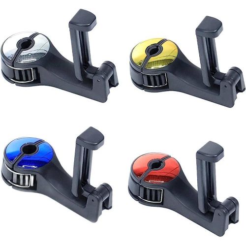 2 in 1 Car Headrest Hidden Hook,2023 New 2 in 1 Car Seat Hooks with Phone Holder,Universal 360°Rotation Headrest Hooks Purse Holder for Car, Bag, Groceries (2PCS)