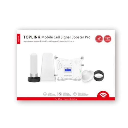 Mobile Cell Phone Amplifier Triband Booster Pro CSB1 Triple Band 2G/3G/4G GSM Signal Booster+ Site Installation Repeater ALC Antenna Kit -White