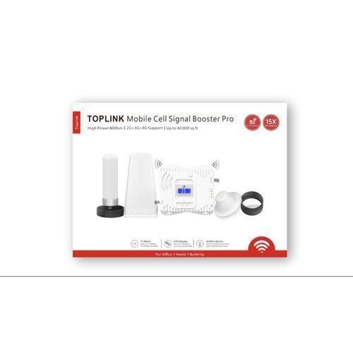 Mobile Cell Phone Amplifier Triband Booster Pro CSB1 Triple Band 2G/3G/4G GSM Signal Booster+ Site Installation Repeater ALC Antenna Kit -White