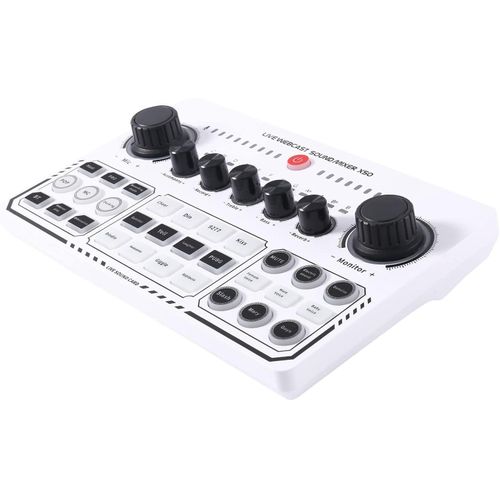 Professional Portable Mixer Recording Studio Live Sound Card Knob Design USB Audio Mixing Interface Live Broadcast for Live Broadcast Support for 12 Kinds of Warming Sound and a Key Mute,with Double Call Simple Port Design