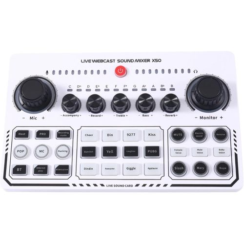 Professional Portable Mixer Recording Studio Live Sound Card Knob Design USB Audio Mixing Interface Live Broadcast for Live Broadcast Support for 12 Kinds of Warming Sound and a Key Mute,with Double Call Simple Port Design