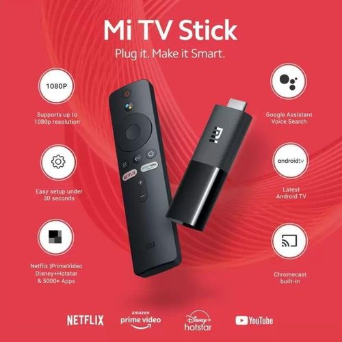 Mi TV Official US Version 1GB RAM +8GB ROM, Portable Streaming Media Player HD Playback 1080P HDR Netflix Quad Core 64 Bit Android TV 9.0, Bluetooth Remote with Google Assistant -Black