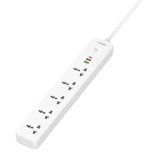 Multi Socket Extension Lead with 5 AC 3 USB Power Socket Plug Extender 2M Wall Mountable Universal Power Strip - White