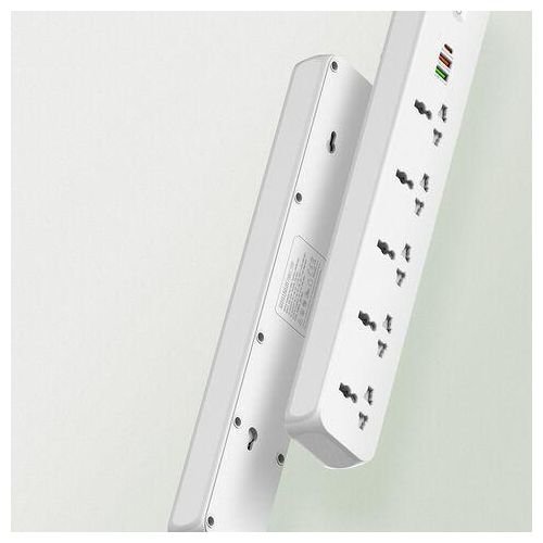 Multi Socket Extension Lead with 5 AC 3 USB Power Socket Plug Extender 2M Wall Mountable Universal Power Strip - White