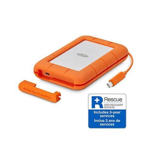 Rugged Thunderbolt USB-C 5TB External Hard Drive Portable HDD &ndash; USB 3.0 compatible, Drop Shock Dust Water Resistant, 1 Mo Adobe CC (STFS5000800) -Orange