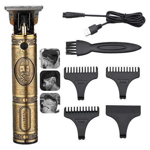 Professional Hair Clipper/Trimmer Grooming Rechargeable Cordless Cutting T-Blade - Gold