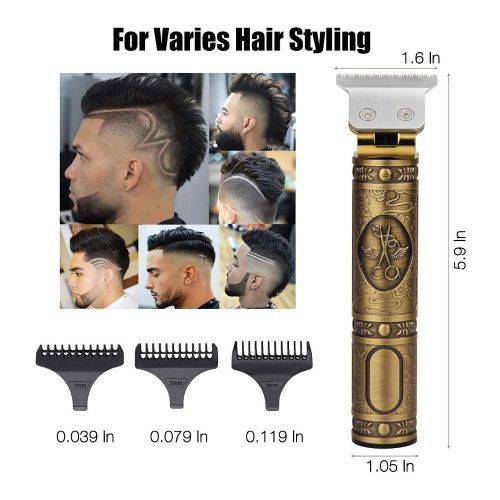 Professional Hair Clipper/Trimmer Grooming Rechargeable Cordless Cutting T-Blade - Gold