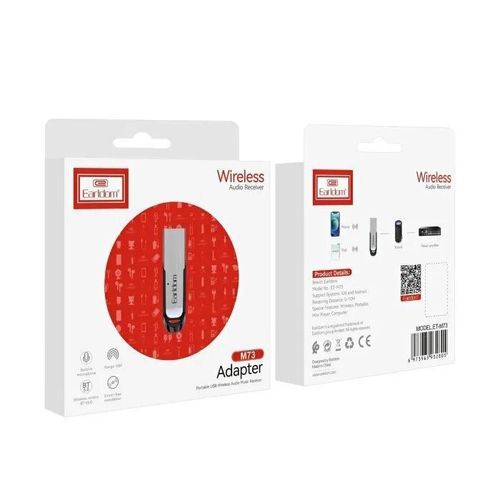 Bluetooth Wireless Audio Receiver Adapter With Microphone ET-M73, USB- Silver