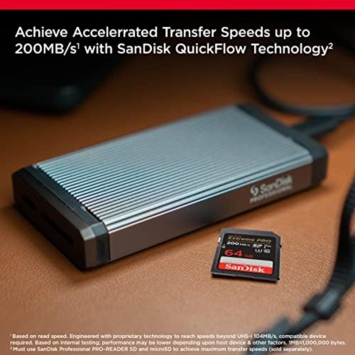 SanDisk 64GB Extreme PRO SDXC UHS-I Memory Card - C10, U3, V30, 4K UHD, SD Card - SDSDXXU-064G-GN4IN- Black