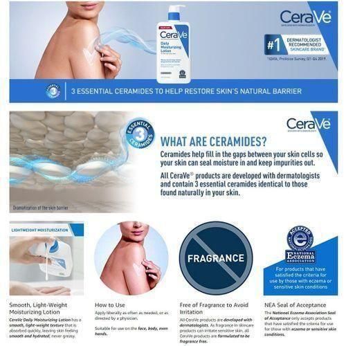 Cerave Lotion Long Lasting Daily Mosituri-zer For Ezcema Dermatitis Very Dry Skin