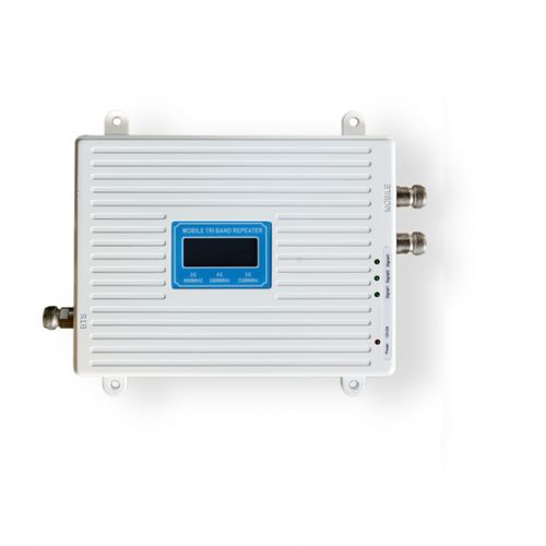 Cell Phone Signal Booster 900/1800/2100MHz 2G/3G/4G/5G All Supported Tri Band GSM DCS Mobile Signa Amplifier Repeater, Home Cell Signal Booster for Home with Adapter Coverage Area Up to 20,000 Sq.ft- White