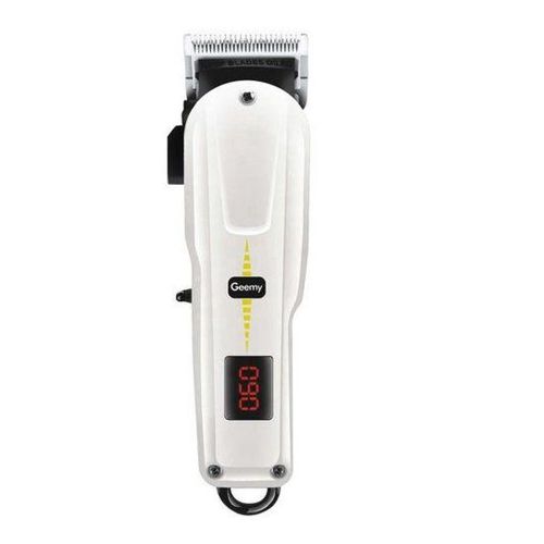 Geemy Rechargeable Cordless Shaving Machine With Battery Indicator Light - White