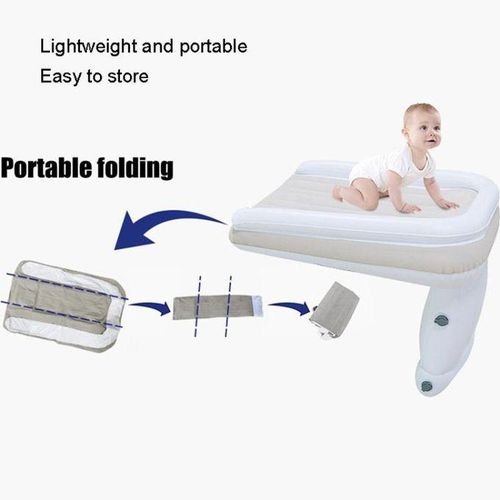 Outdoor Travel Baby Inflatable Bed Gray+Inflator