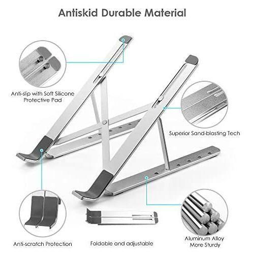7 Level Adjustable Portable Laptop Stand - Silver
