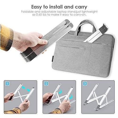 7 Level Adjustable Portable Laptop Stand - Silver