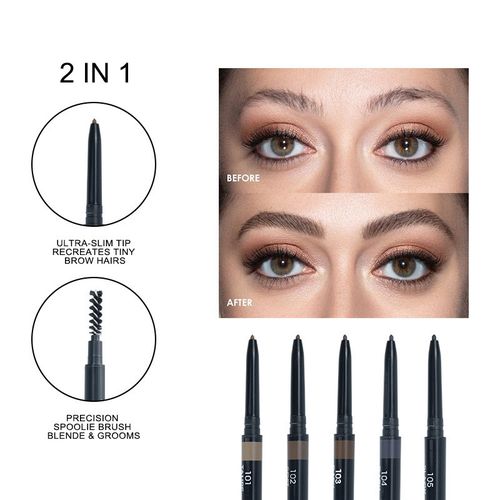 2 In 1 Thin Eyebrow Pencil - Black