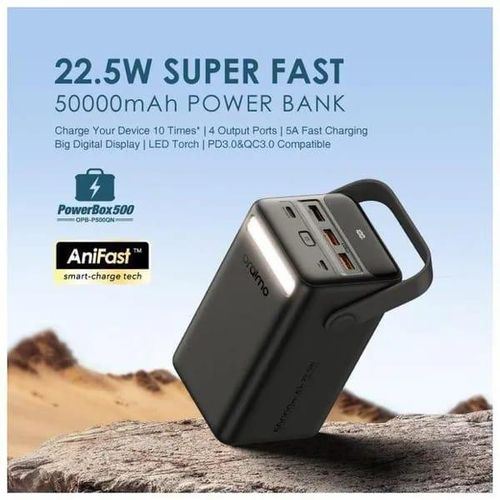 PowerBox 500 50000mAh 22.5W Power Bank- Black