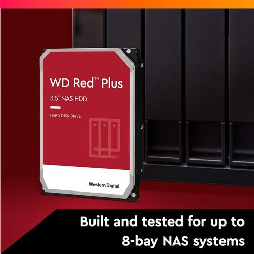 Western Digital 8TB  Red Plus NAS Internal Hard Drive HDD - 5640 RPM, SATA  256MB/s, CMR, 128 MB Cache, 3.5" - WD80EFZZ NASware 3.0- Multicolor