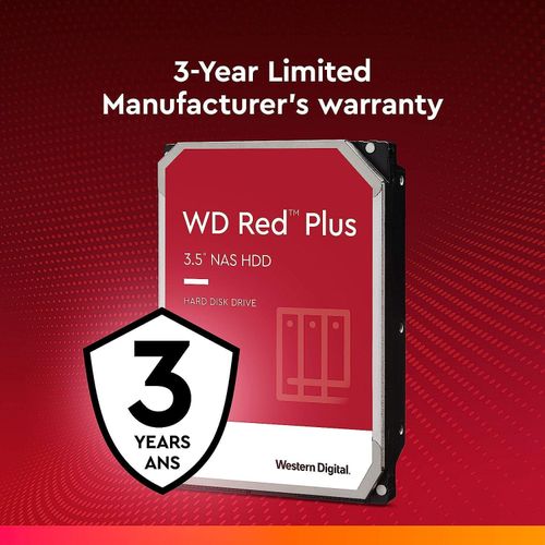 Western Digital 8TB  Red Plus NAS Internal Hard Drive HDD - 5640 RPM, SATA  256MB/s, CMR, 128 MB Cache, 3.5