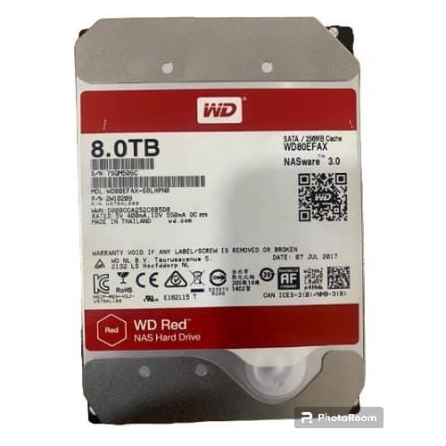 Western Digital 8TB  Red Plus NAS Internal Hard Drive HDD - 5640 RPM, SATA  256MB/s, CMR, 128 MB Cache, 3.5