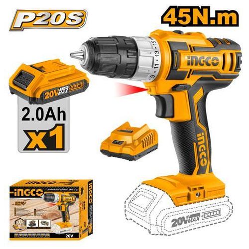 INGCO CDLI20024 - Lithium-Ion Cordless Drill - Orange
