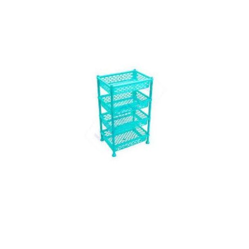 Plastic Trolley 4 Stack for Kitchen-Light Blue