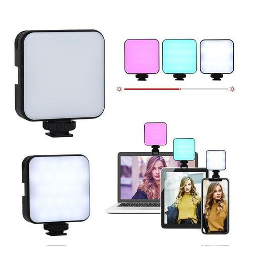 Ay-83 Led Pocket Video Light 360° Adjustable Camera Video Lighting with 3 Cold Shoe Mount, 2000mAh Rechargeable Photography Camera Lighting With Clip Dimmable Panel Lamp Support Magnetic Attraction- Multicolor