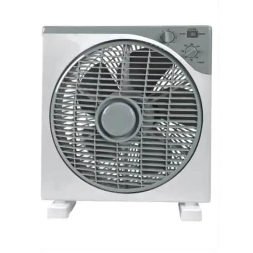 Electric Rotating Box Fan Slimline With Rotating Louvre To Creat Oscillating Effect 3 Blades Class A Energy Efficiency 3 Adjust Speed- Multicolor