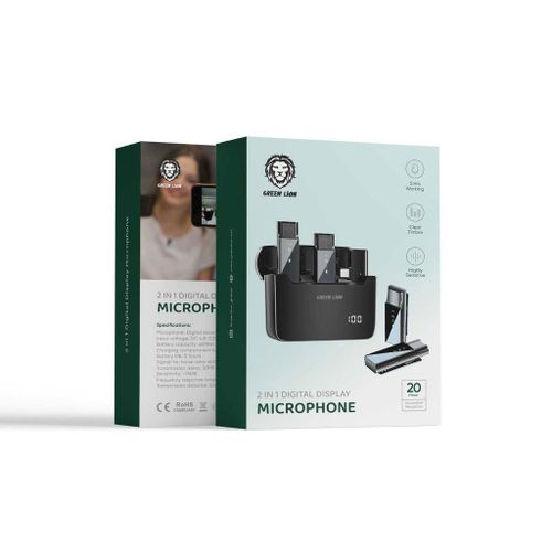 2 in 1 Digital Display Microphone  Lightning Connector  - Black