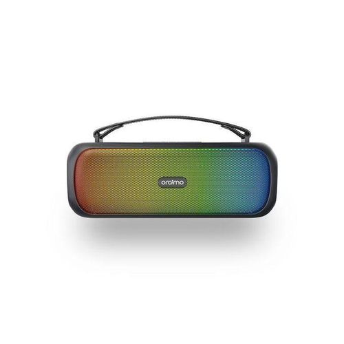 Bluetooth&reg; Party Boombox Powerful Sound Massive Bass Dynamic Light Effects Portable Wireless Speaker OBS-75D With Carry Strap, Multi-Compatibility Modes, FM, IPX5, Built-in Mic- Black