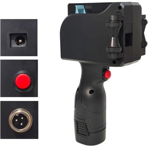 12.7mm Intelligent Handheld Printer Code Qr Code Logo Touch Screen Free Encryption Fast Drying Inkjet Printer for Barcode Production Date Logo Serial Number Variable QR Code Coding Machine Printing Production Date Batch Number- Black