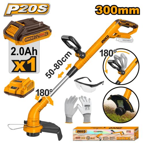INGCO CGTLI20301 - Lithium-Ion Grass Trimmer - Orange