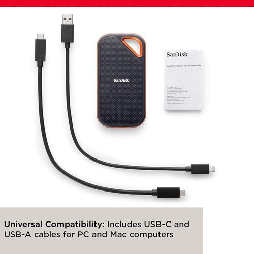 1TB Extreme PRO Portable SSD - Up to 2000MB/s - USB-C, USB 3.2 Gen 2x2, IP65 Water and Dust Resistance, Updated Firmware - External Solid State Drive - SDSSDE81-1T00-G25-Black