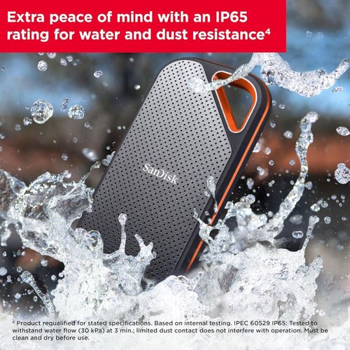 1TB Extreme PRO Portable SSD - Up to 2000MB/s - USB-C, USB 3.2 Gen 2x2, IP65 Water and Dust Resistance, Updated Firmware - External Solid State Drive - SDSSDE81-1T00-G25-Black