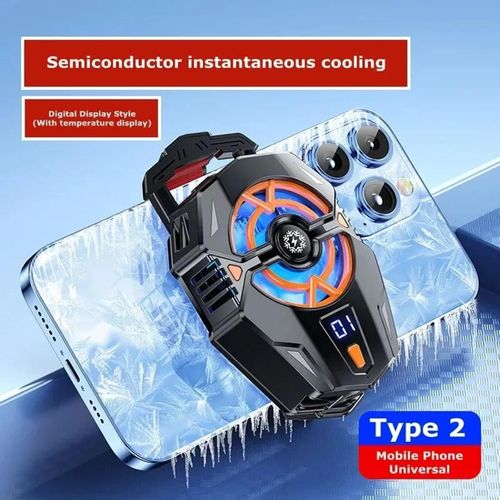 J20 Radiator Back Clip Game Cooler Adjustable Cool Heat Dissipation, Mobile Phone Cooler Semi-conductor Cooling Fan Portable Lightweight Mobile Phone Cooling Fan Freezing Constant Cooling Temperature Phone Cooler For Live Streaming- Multicolor
