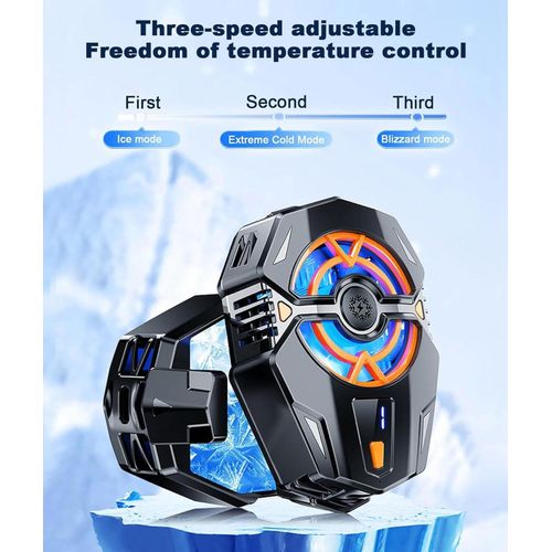 J20 Radiator Back Clip Game Cooler Adjustable Cool Heat Dissipation, Mobile Phone Cooler Semi-conductor Cooling Fan Portable Lightweight Mobile Phone Cooling Fan Freezing Constant Cooling Temperature Phone Cooler For Live Streaming- Multicolor