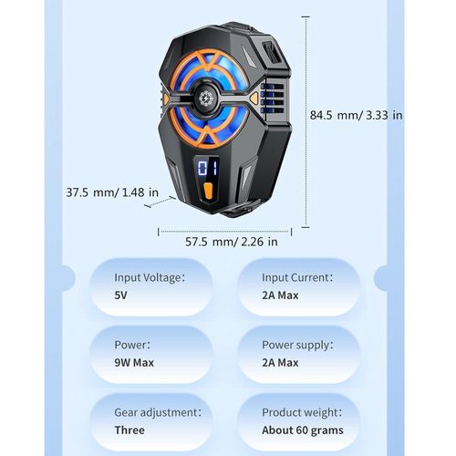 J20 Radiator Back Clip Game Cooler Adjustable Cool Heat Dissipation, Mobile Phone Cooler Semi-conductor Cooling Fan Portable Lightweight Mobile Phone Cooling Fan Freezing Constant Cooling Temperature Phone Cooler For Live Streaming- Multicolor