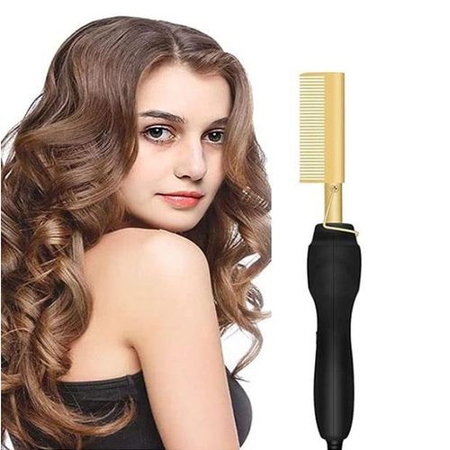 Electric Hot Comb For All Hair Types - Gold.