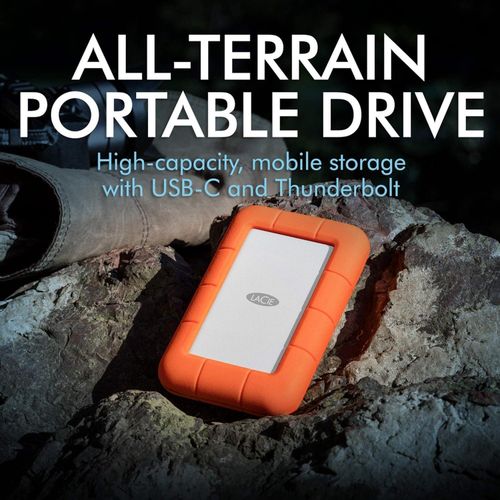 Rugged Thunderbolt USB-C 4TB External Hard Drive Portable HDD – USB 3.0 compatible, Drop Shock Dust Water Resistant, Mac and PC Computer Desktop Workstation Laptop, 1 Mo Adobe CC (STFS4000800) -Orange