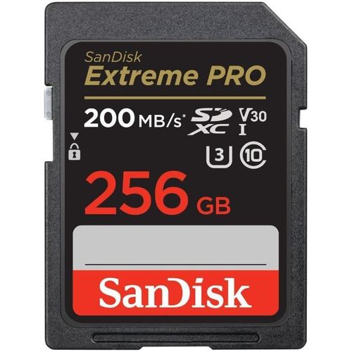 Sandisk 256GB Extreme PRO SDXC UHS-I Memory Card - C10, U3, V30, 4K UHD, SD Card - SDSDXXD-256G-GN4IN, Dark gray/Black