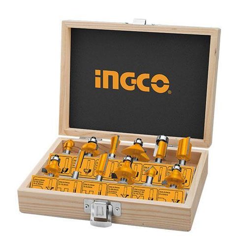 INGCO 12 Pcs Router Bits Set(12mm) - Yellow