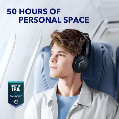 Soundcore Space Q45 Adaptive Active Noise Cancelling Headphones, Reduce Noise by Up to 98%, 50H Playtime, App Control, LDAC Hi-Res Wireless Audio, Comfortable Fit, Clear Calls, Bluetooth 5.3