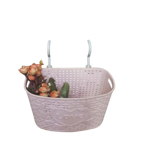 Storage Tooth Brush,Tooth Paste,Flower Balcony Or Hanging With Hooks Basket-Pink