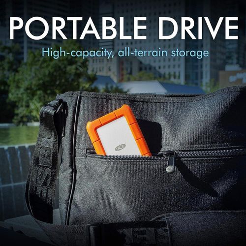Rugged USB-C 2TB External Hard Drive Portable HDD – USB 3.0 compatible, Drop Shock Dust Rain Resistant, for Mac and PC Computer Desktop Workstation Laptop, 1 Month Adobe CC (STFR2000800) -Orange