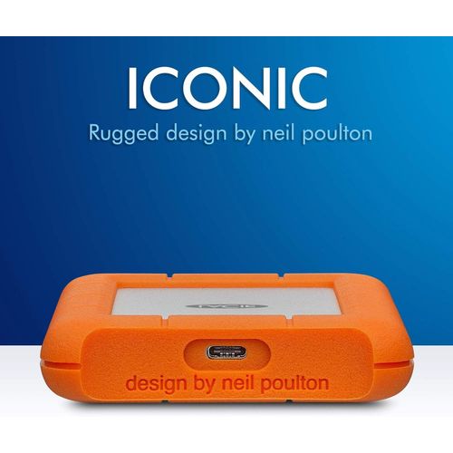 Rugged USB-C 2TB External Hard Drive Portable HDD – USB 3.0 compatible, Drop Shock Dust Rain Resistant, for Mac and PC Computer Desktop Workstation Laptop, 1 Month Adobe CC (STFR2000800) -Orange